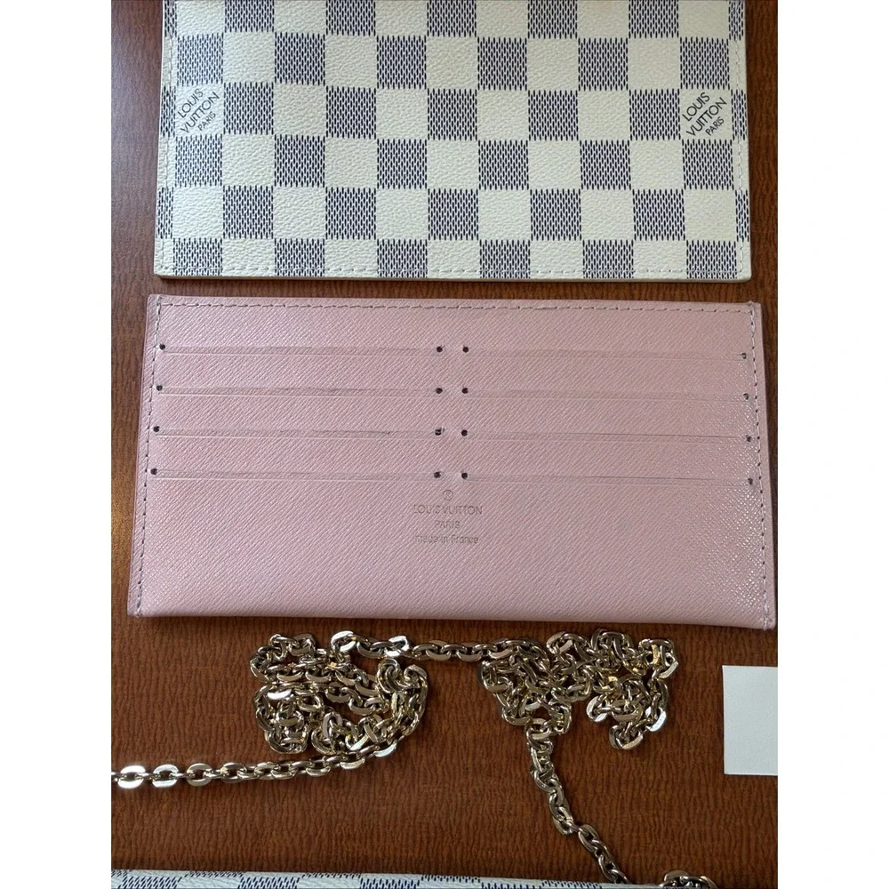 Louis Vuitton Pochette Felicie Damier Azur Chain Shoulder Bag N63106 With Insert